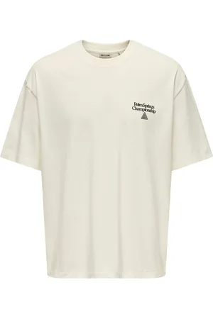 Only & Sons White Back Print 100% Cotton T-Shirt large