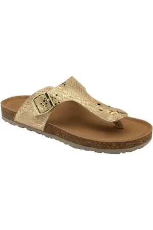 Dunlop Gold Leather Toe-Post Sandals AU 6 (EU 37)