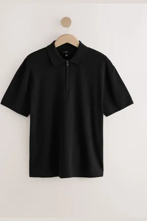 Next Quarter Zip Relaxed Fit Premium Short Sleeve Knit Quarter Zip Polo Shirt XS