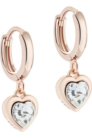 Ted Baker Rose Gold Tone HANNIY: Crystal Heart Huggie Earrings One