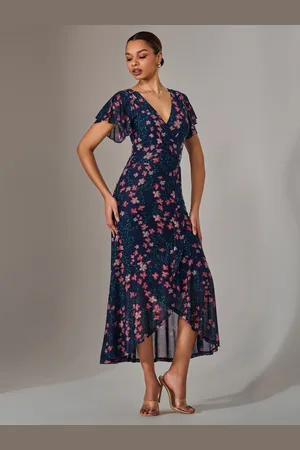 Jolie Moi Mesh Frill Hem Maxi Dress AU 10