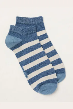 Fat Face FatFace Blue Twist Trainer Socks AU 9.5-11