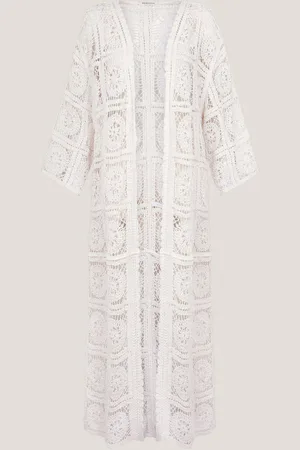 Monsoon Natural Cara Crochet Beach Cover-Up One