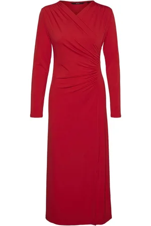 VERO MODA Long Sleeve V-Neck Jersey Midaxi Dress AU 10
