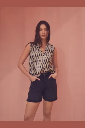 Next Bleach Relaxed Turn Up 100% Cotton Denim Shorts AU 16 Petite