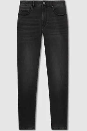 Reiss Washed Black Maddison Tapered Slim-Fit Jeans 34