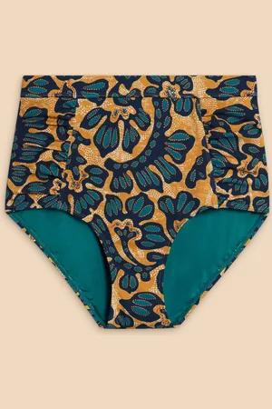 White Stuff Yellow Verity High Waist Bikini Bottoms AU 16 R