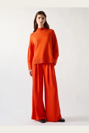 LK Bennett Orange Leigh High Neck Relaxed Jumper L