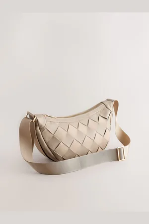 Next Cream Weave Sling Bag One