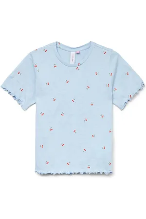 VERO MODA Blue All Over Print Short Sleeve T-Shirt 134140cm