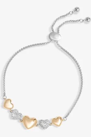 Jon Richard Silver Tone Crystal Heart Toggle Bracelet One