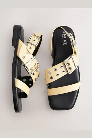 Next Buttermilk Yellow Forever Comfort Buckle Strap Sandals AU 8.5 (EU 40)