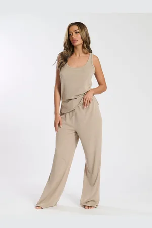 Loungeable Brown Soft Knit Lounge Trousers L