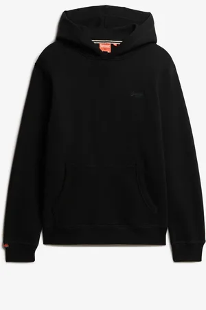 Superdry Black Essential Loose Fit Logo Hoodie XL