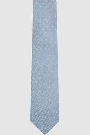 Reiss Soft Blue Liam Silk Polka Dot Tie One