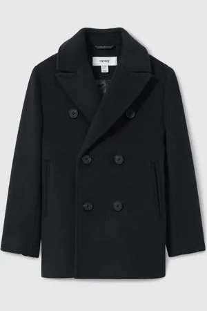 Reiss Navy Bergamo Wool-Blend Twill Double-Breasted Coat 3