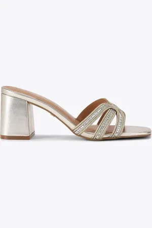 Kurt Geiger Gold Regard Block Sandals AU 9 (EU 40)