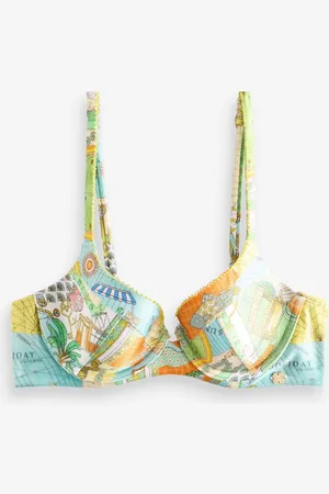Never Fully Dressed Ecru Map Cupped Bikini Top 32 B