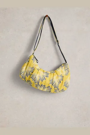 White Stuff Yellow Zoe Printed 100% Cotton Sling Bag One