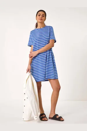 Roman Stripe Stretch T-Shirt Dress AU 14