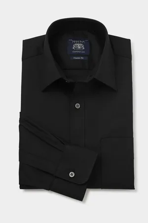 SAVILE ROW The Classic Fit Stretch 100% Cotton Formal Single Cuff Shirt AU 42 Regular