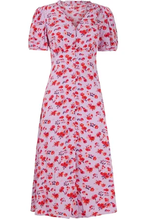 Joe Browns Floral V-Neck Short Sleeve Midi Dress AU 12
