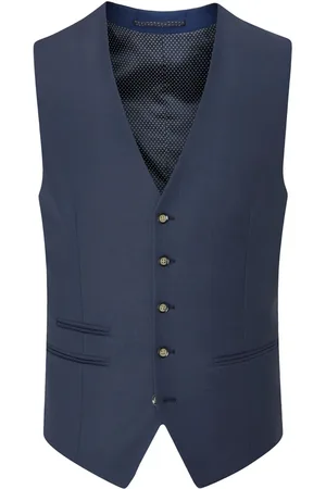 Skopes Blue Tailored Fit Wool Blend Joss Suit Waistcoat 38 R
