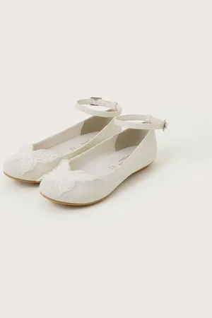 Monsoon Lace Butterfly Glitter Ballet Flats AU 9 (EU 27)
