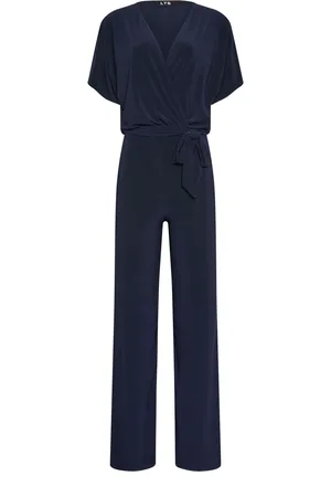 Long Tall Sally Blue V-Neck Wrap Jumpsuit AU 12 Tall