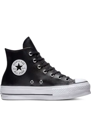 Converse Black Platform Lift Chuck Taylor Leather High Trainers AU 6 (EU 37)