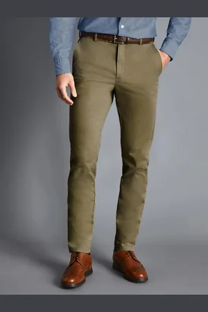 Charles Tyrwhitt Green Slim Fit Ultimate Non-Iron Chinos W30 L30