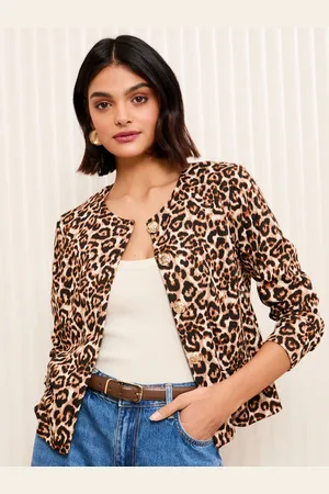 Friends Like These Brown Gold Button Tailored Jacquard Blazer AU 20