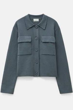 Hush Puppies Green Knitted Button Through Shirt Jacket M-L