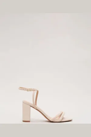 Phase Eight Nude Suede Block Sandals AU 9 (EU 40)