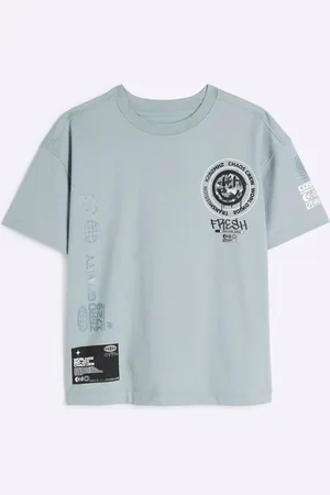 River Island Blue Boys Smile Camo T-Shirt 5