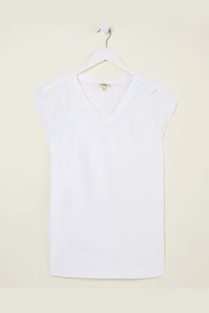 Fat Face FatFace Sandi White Embroidered Tunic AU 10