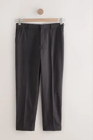 Next Brown Slim Fit Linen Texture Suit Trousers 30W x 33L (UK 30 L)
