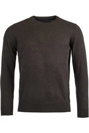 Barbour Charcoal Mens 100% Cotton Pima Crew Neck Jumper XL