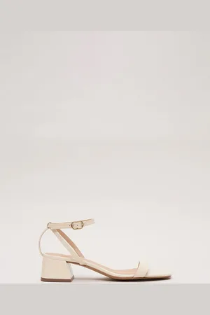Phase Eight White Patent Block Sandals AU 7 (EU 38)
