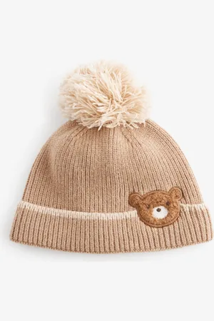Next Tan Brown Bear Knitted Baby Pom Beanie Hat (0mths-2yrs) 1.5