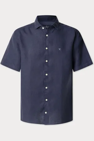 Hackett Garment Dye Linen Short Sleeve Shirt S