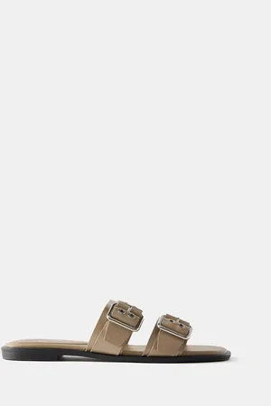 mint&berry Brown Buckle Flat Sandals AU 9 (EU 41)