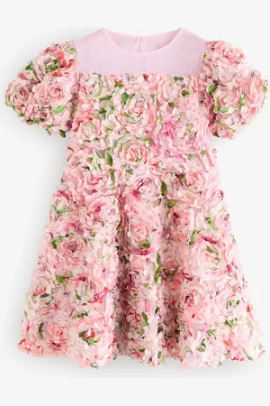 Ted Baker All Over 3D Floral Print Textured Dress 7 Years (122cm)