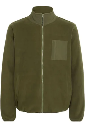 Blend Green Zip Through Funnel Neck Fleece L