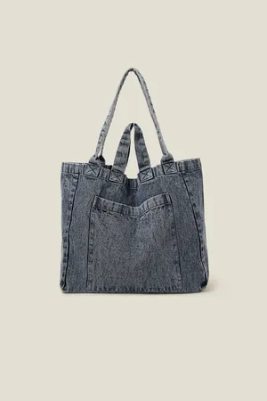 Accessorize Blue Washed Denim Tote Bag One