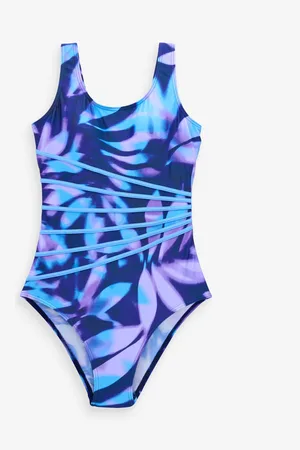 Simply Be Blue Sports Piping Swimsuit AU 16