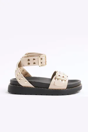 River Island Brown Girls Eyelet Strap Chunky Sandals AU 12 (EU 30.5)