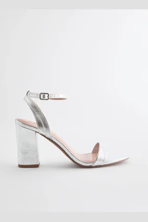 Next Silver Extra Wide Fit Forever Comfort Block Heel Sandals AU 6 (EU 37)
