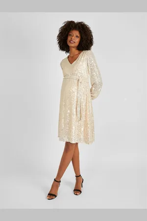 JoJo Maman Bébé Sequin V-Neck Maternity Mini Dress L