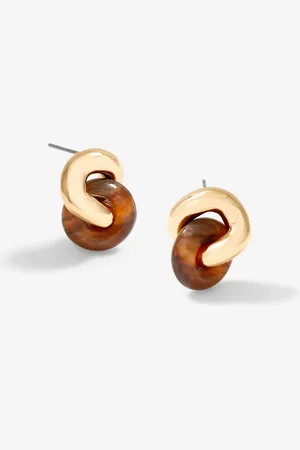 Jon Richard Gold Tone Polished Resin Knot Stud Earrings One